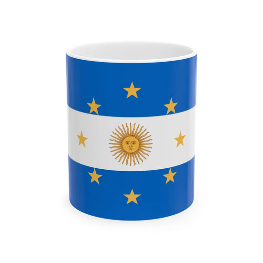 Navy Jack of Argentina 1818 (Argentina) White Coffee Mug 11oz - Go Mug Yourself