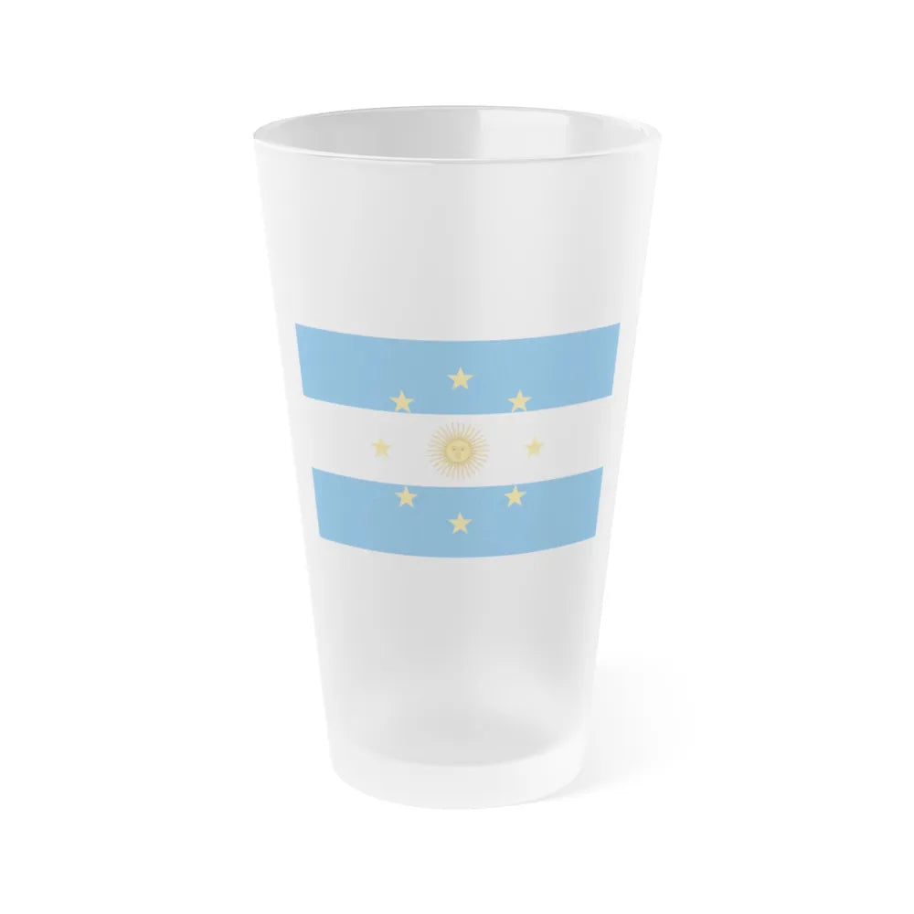 Navy Jack of Argentina 1818 - Frosted Pint Glass 16oz-16oz-Frosted-Go Mug Yourself