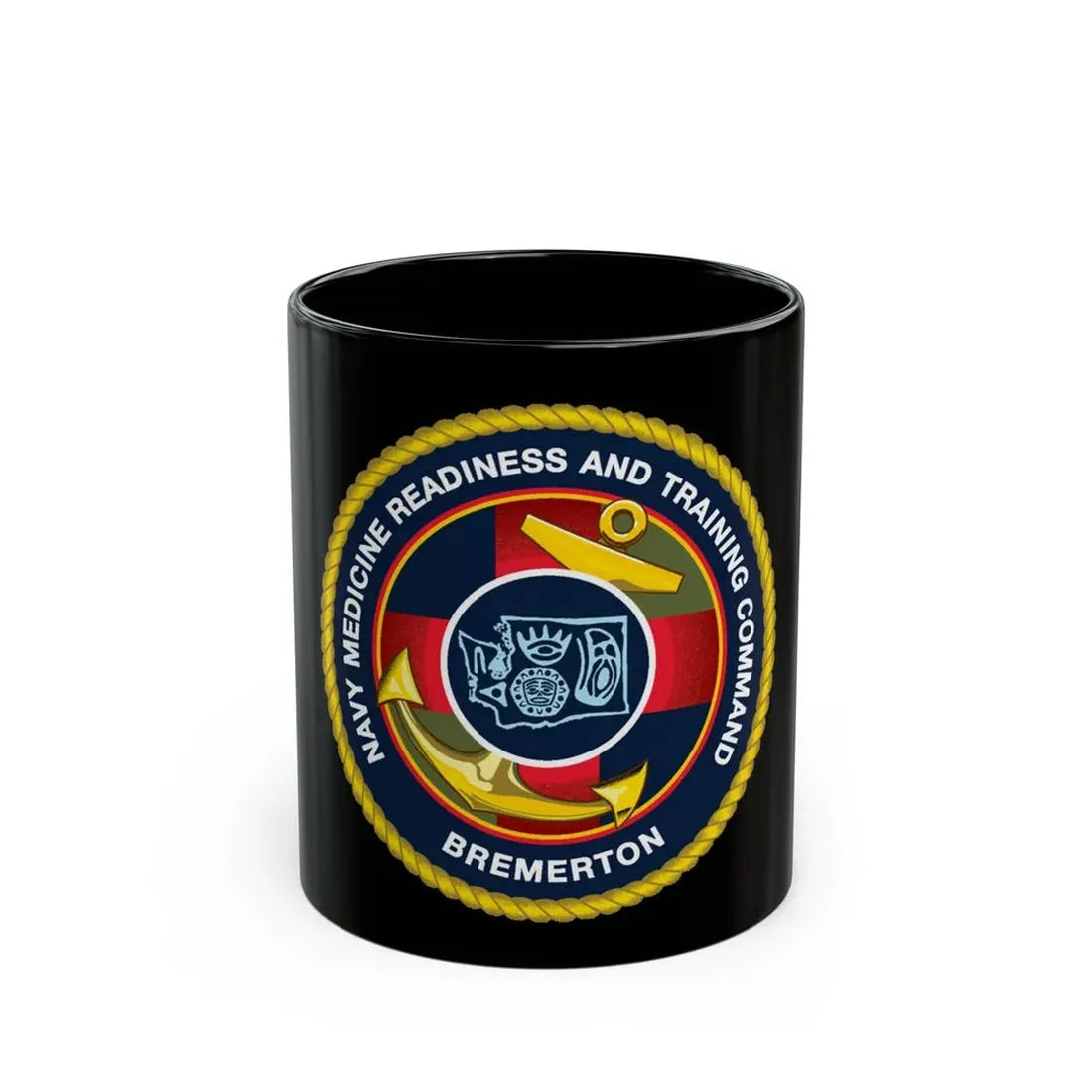 Navy Medicine Readiness and Training Command Bremerton (U.S. Navy) Black Coffee Mug 11oz - Go Mug Yourself