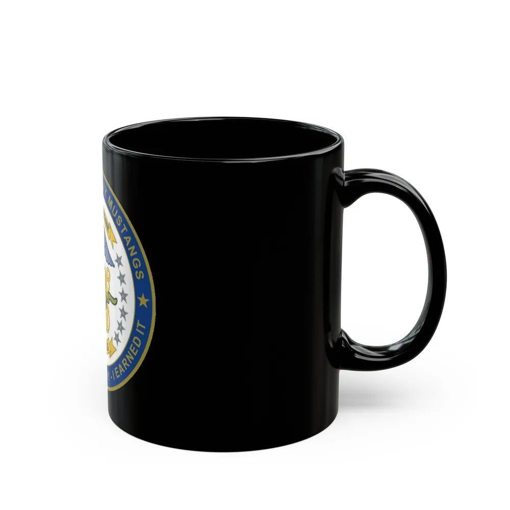 Navy Mustang I did it the hard way I earned it (U.S. Navy) Black Coffee Mug-Go Mug Yourself