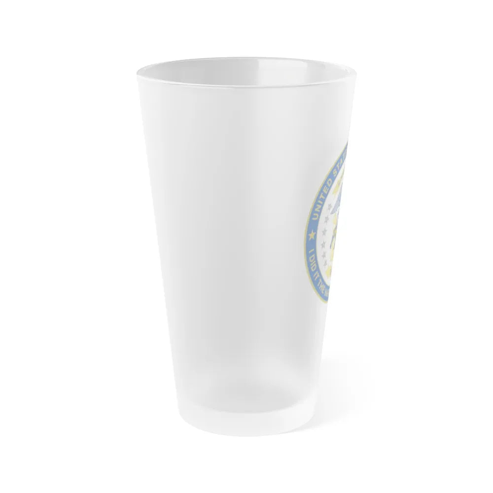 Navy Mustang I did it the hard way I earned it (U.S. Navy) Frosted Pint Glass 16oz-Go Mug Yourself