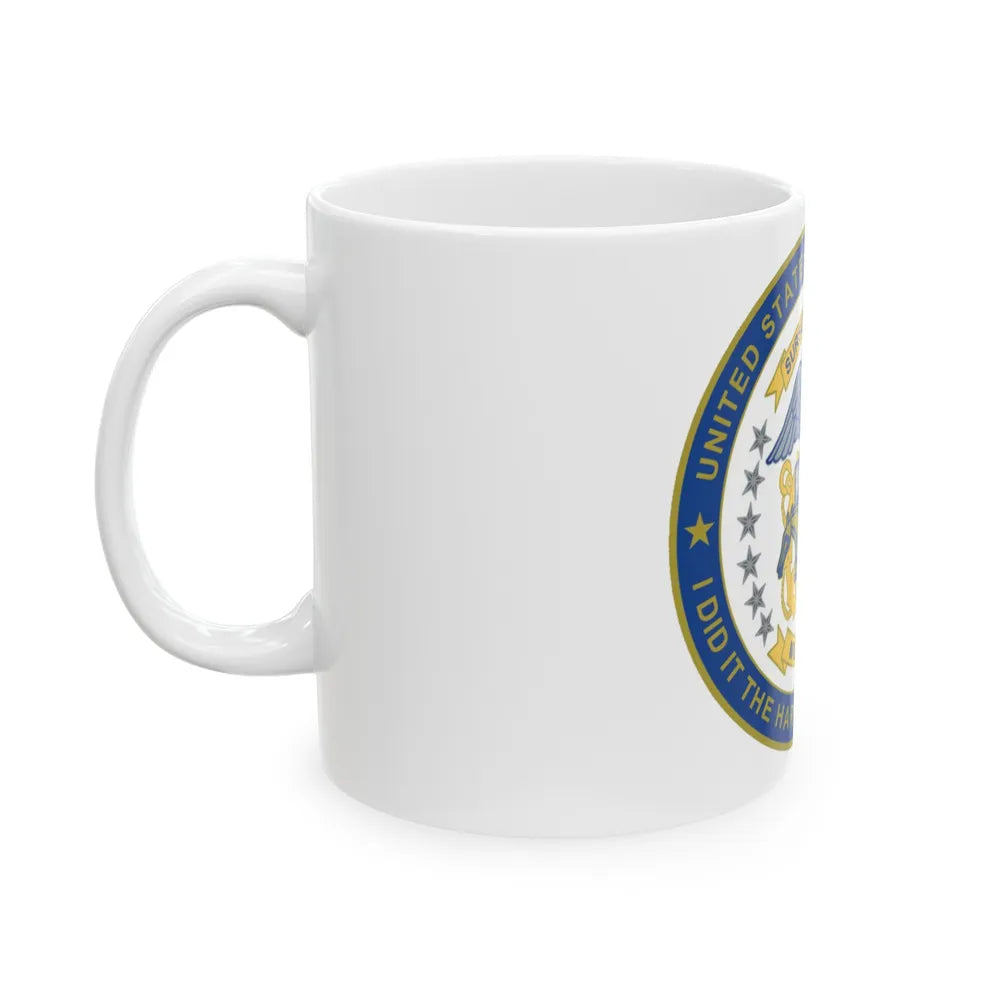 Navy Mustang I did it the hard way I earned it (U.S. Navy) White Coffee Mug-Go Mug Yourself