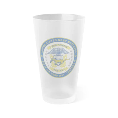 Navy Mustang I did it the hard way I earned it (U.S. Navy) Frosted Pint Glass 16oz Default Title - Go Mug Yourself