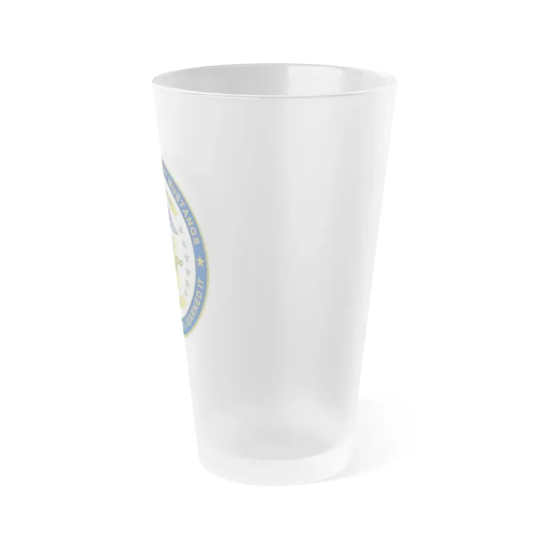 Navy Mustang I did it the hard way I earned it (U.S. Navy) Frosted Pint Glass 16oz - Go Mug Yourself