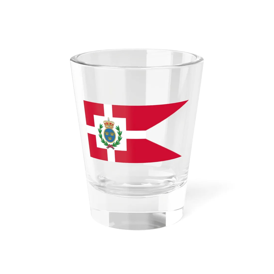 Navy Rank Flag of General Admiral Denmark (Denmark) Shot Glass 1.5oz 1.5oz - Go Mug Yourself
