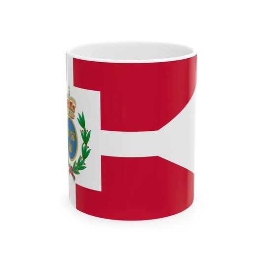 Navy Rank Flag of General Admiral Denmark (Denmark) White Coffee Mug 11oz - Go Mug Yourself