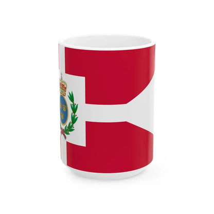 Navy Rank Flag of General Admiral Denmark (Denmark) White Coffee Mug 15oz - Go Mug Yourself
