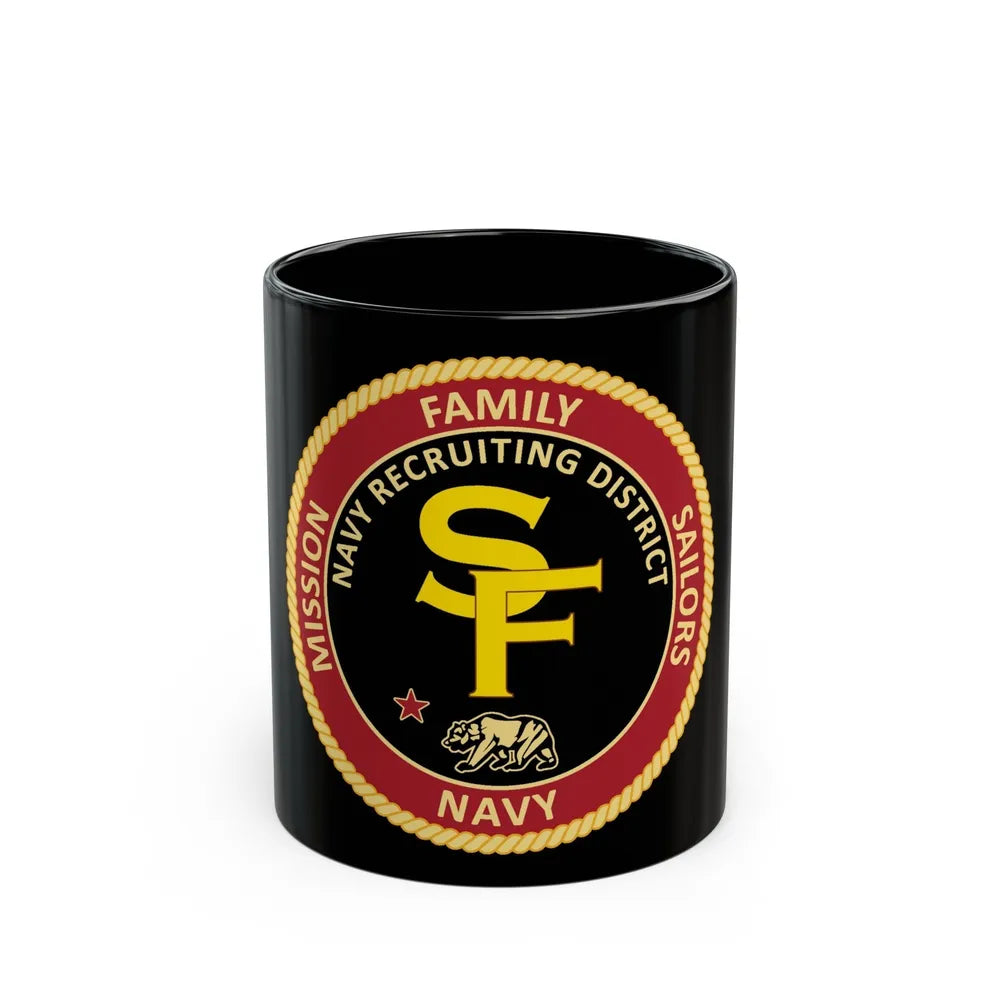 Navy Recruiting District San Francisco (U.S. Navy) Black Coffee Mug-11oz-Go Mug Yourself