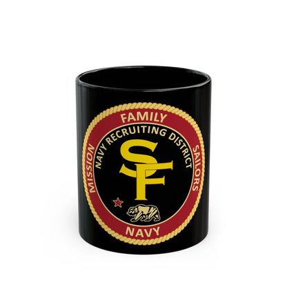 Navy Recruiting District San Francisco (U.S. Navy) Black Coffee Mug-11oz-Go Mug Yourself