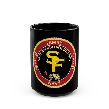 Navy Recruiting District San Francisco (U.S. Navy) Black Coffee Mug-15oz-Go Mug Yourself