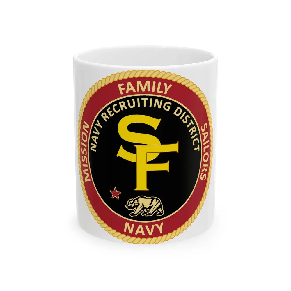 Navy Recruiting District San Francisco (U.S. Navy) White Coffee Mug-11oz-Go Mug Yourself