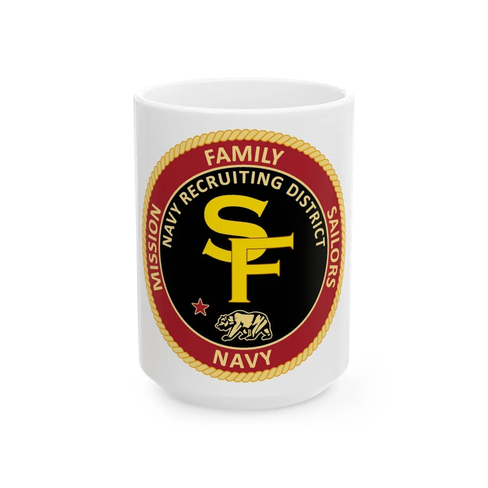 Navy Recruiting District San Francisco (U.S. Navy) White Coffee Mug-15oz-Go Mug Yourself