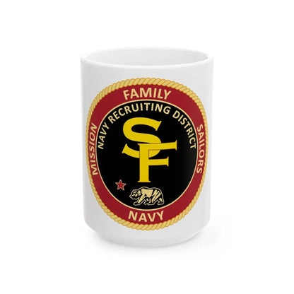 Navy Recruiting District San Francisco (U.S. Navy) White Coffee Mug-15oz-Go Mug Yourself