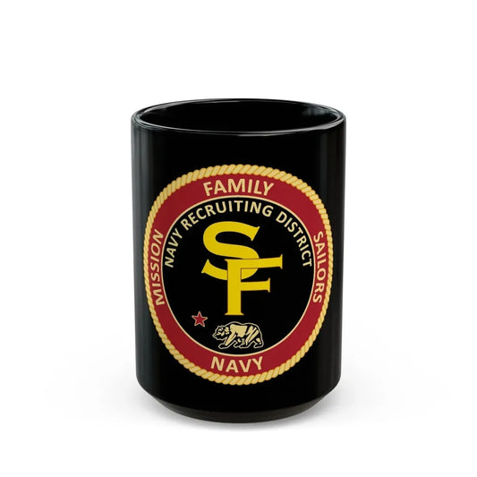 Navy Recruiting District San Francisco (U.S. Navy) Black Coffee Mug 15oz - Go Mug Yourself