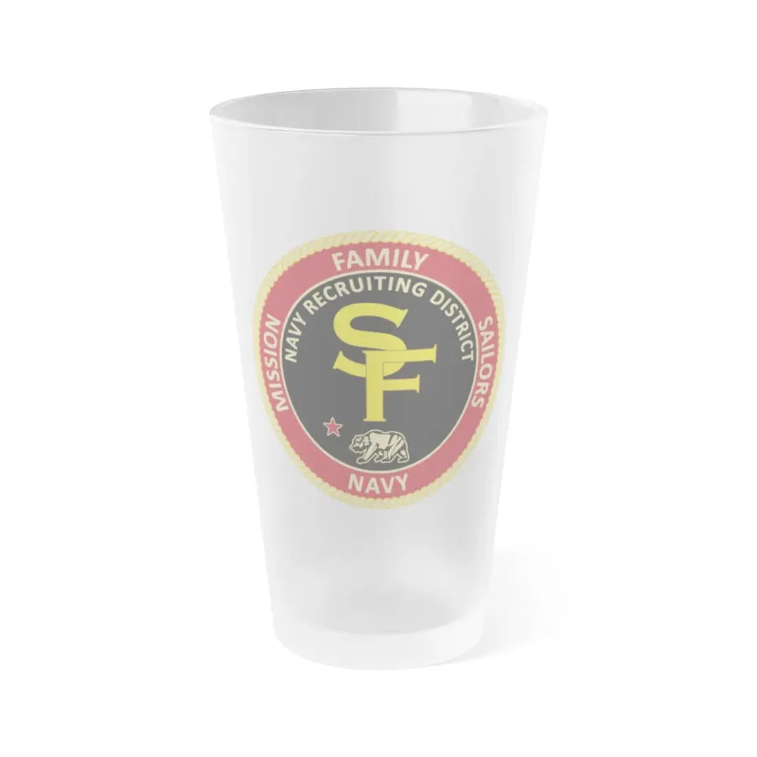 Navy Recruiting District San Francisco (U.S. Navy) Frosted Pint Glass 16oz Default Title - Go Mug Yourself