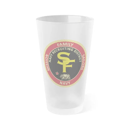 Navy Recruiting District San Francisco (U.S. Navy) Frosted Pint Glass 16oz Default Title - Go Mug Yourself