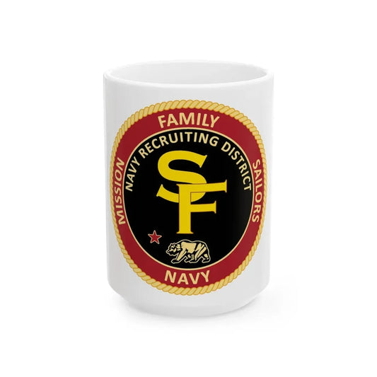 Navy Recruiting District San Francisco (U.S. Navy) White Coffee Mug 15oz - Go Mug Yourself