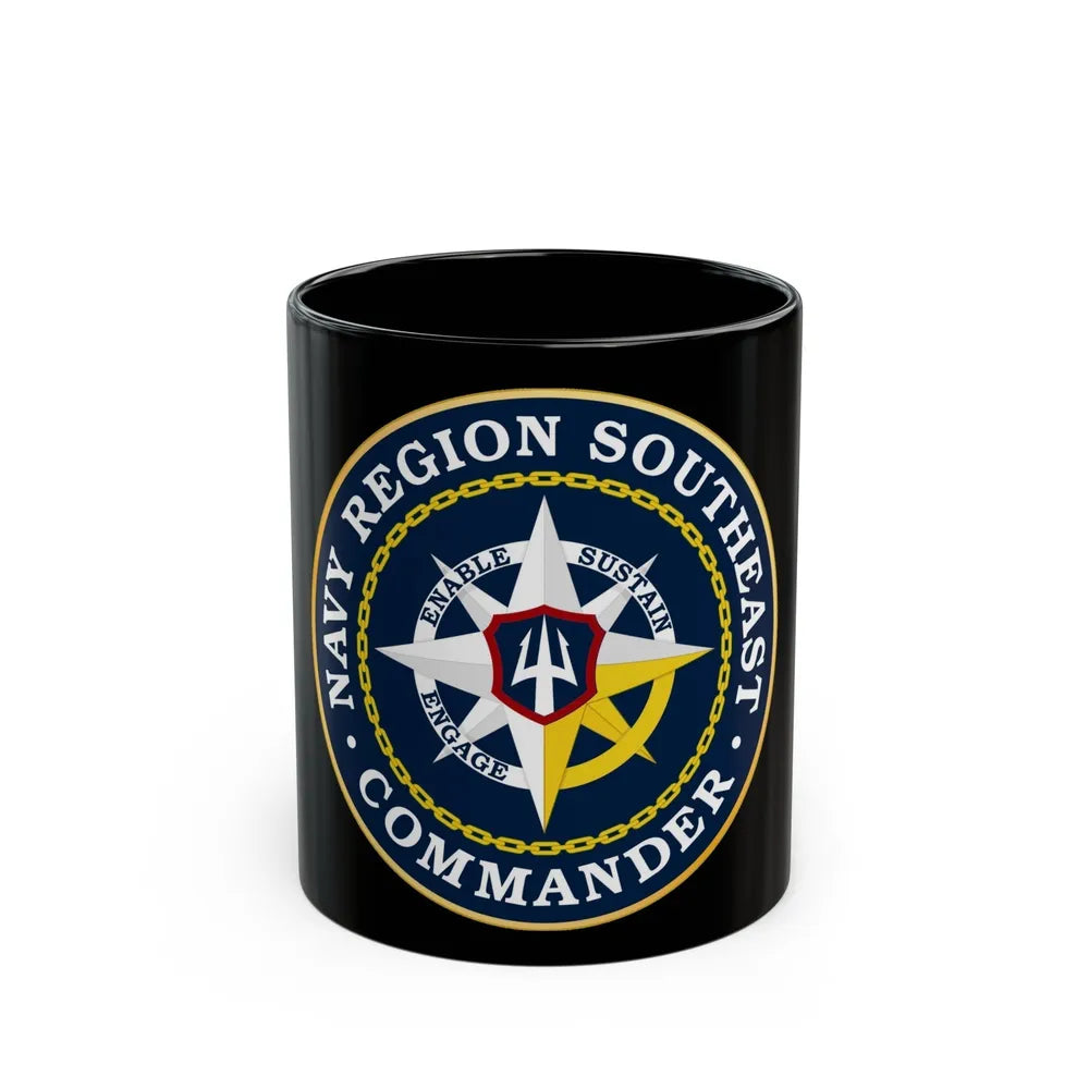 Navy Region Southeast (U.S. Navy) Black Coffee Mug-11oz-Go Mug Yourself