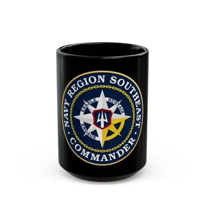 Navy Region Southeast (U.S. Navy) Black Coffee Mug-15oz-Go Mug Yourself