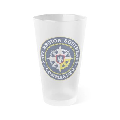 Navy Region Southeast (U.S. Navy) Frosted Pint Glass 16oz-Go Mug Yourself