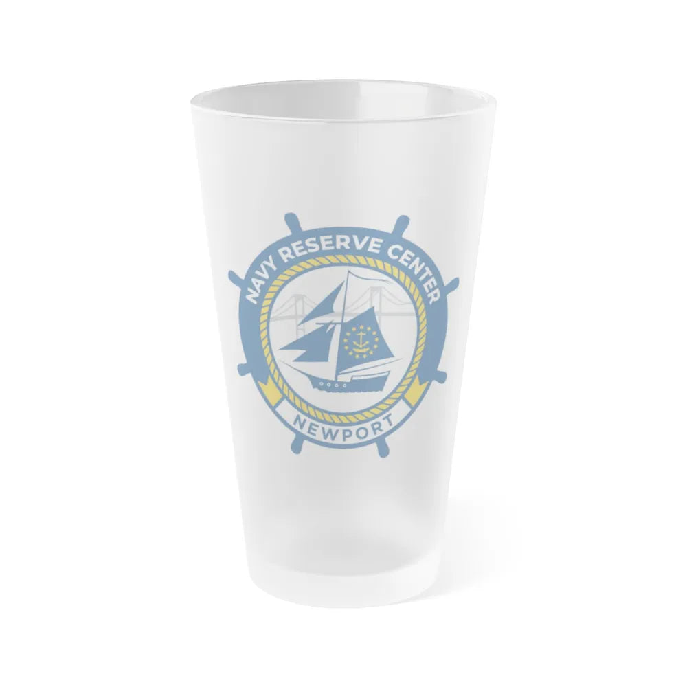 Navy Reserve Center Newport (U.S. Navy) Frosted Pint Glass 16oz-Go Mug Yourself