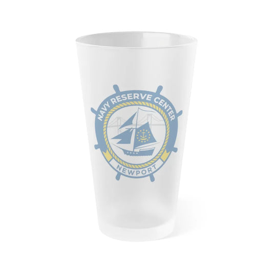 Navy Reserve Center Newport (U.S. Navy) Frosted Pint Glass 16oz-Go Mug Yourself