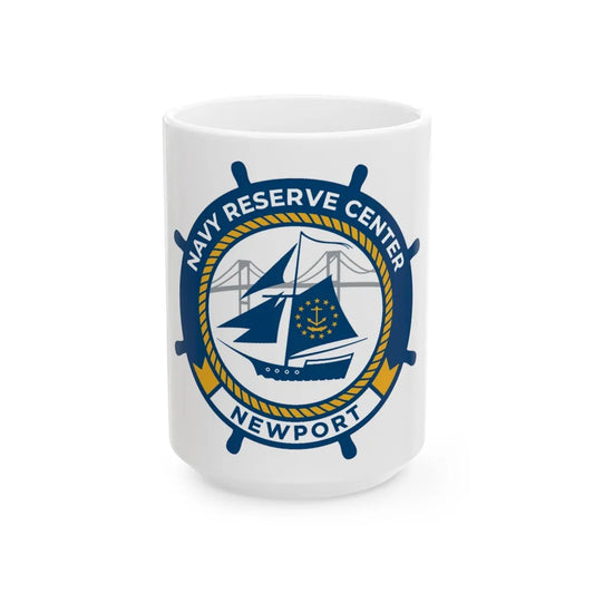 Navy Reserve Center Newport (U.S. Navy) White Coffee Mug-15oz-Go Mug Yourself