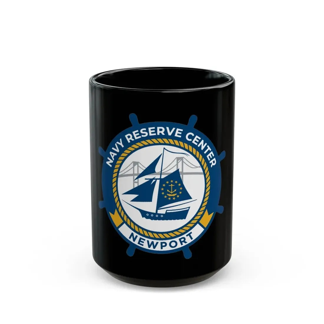 Navy Reserve Center Newport (U.S. Navy) Black Coffee Mug 15oz - Go Mug Yourself