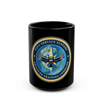 Navy Service Support Advanced Training Command San Diego (U.S. Navy) Black Coffee Mug-15oz-Go Mug Yourself