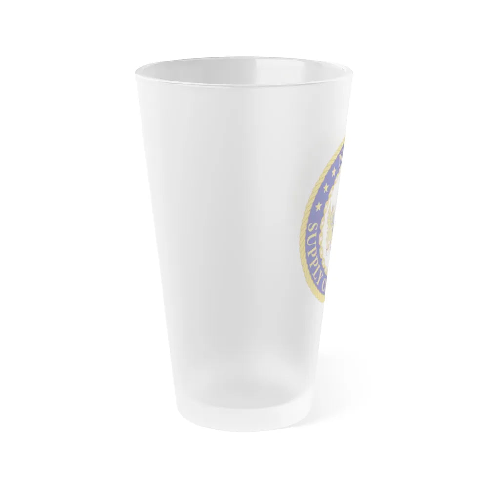 Navy Supply Corps School (U.S. Navy) Frosted Pint Glass 16oz-Go Mug Yourself