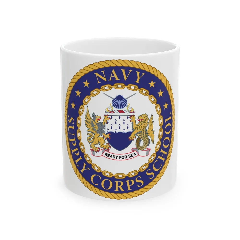 Navy Supply Corps School (U.S. Navy) White Coffee Mug-11oz-Go Mug Yourself