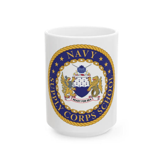 Navy Supply Corps School (U.S. Navy) White Coffee Mug-15oz-Go Mug Yourself