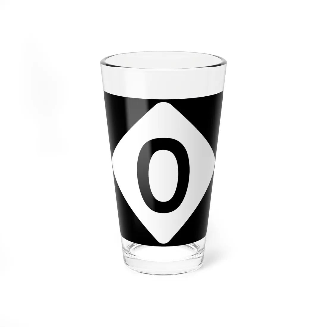 NC 0 template (North Carolina) (Road Sign) Pint Glass 16oz 16oz - Go Mug Yourself