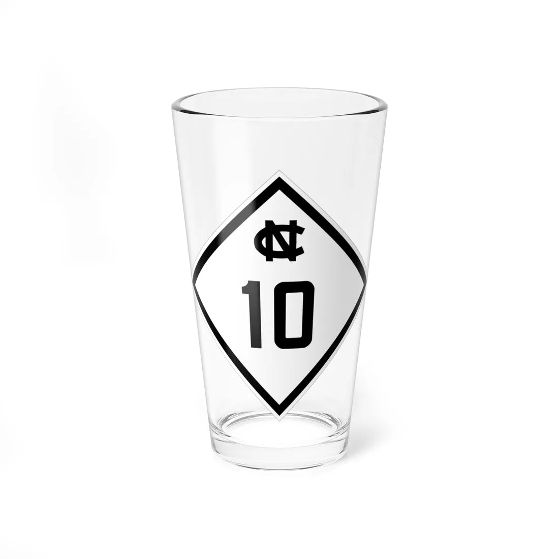 NC 10 1945 (North Carolina) (Road Sign) Pint Glass 16oz 16oz - Go Mug Yourself