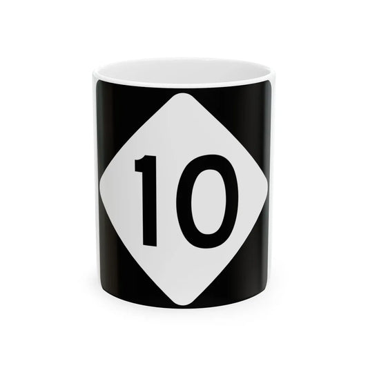 NC 10 (North Carolina) (Road Sign) White Coffee Mug 11oz - Go Mug Yourself