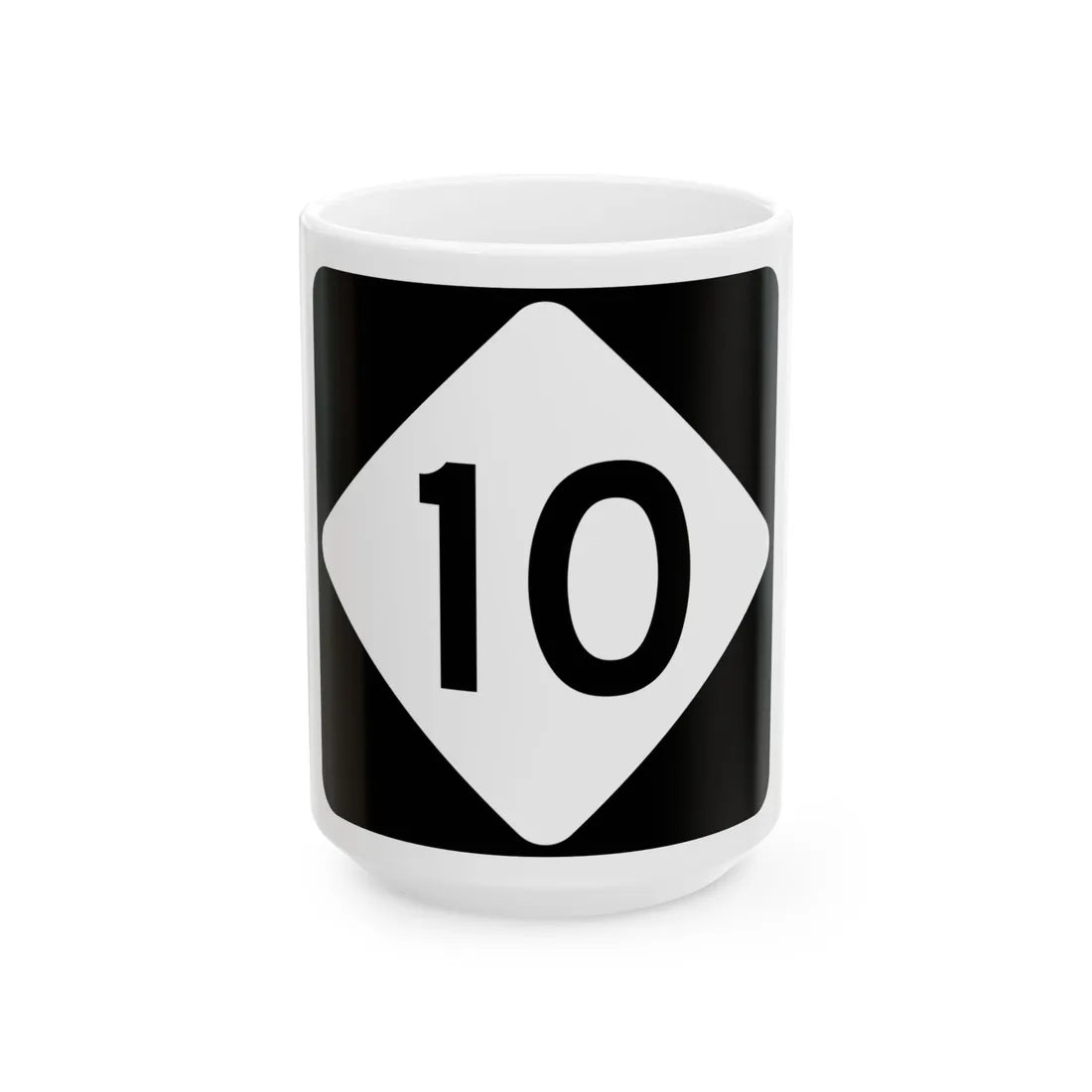 NC 10 (North Carolina) (Road Sign) White Coffee Mug 15oz - Go Mug Yourself