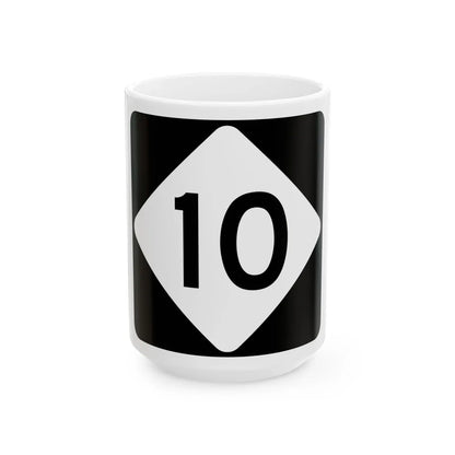 NC 10 (North Carolina) (Road Sign) White Coffee Mug 15oz - Go Mug Yourself
