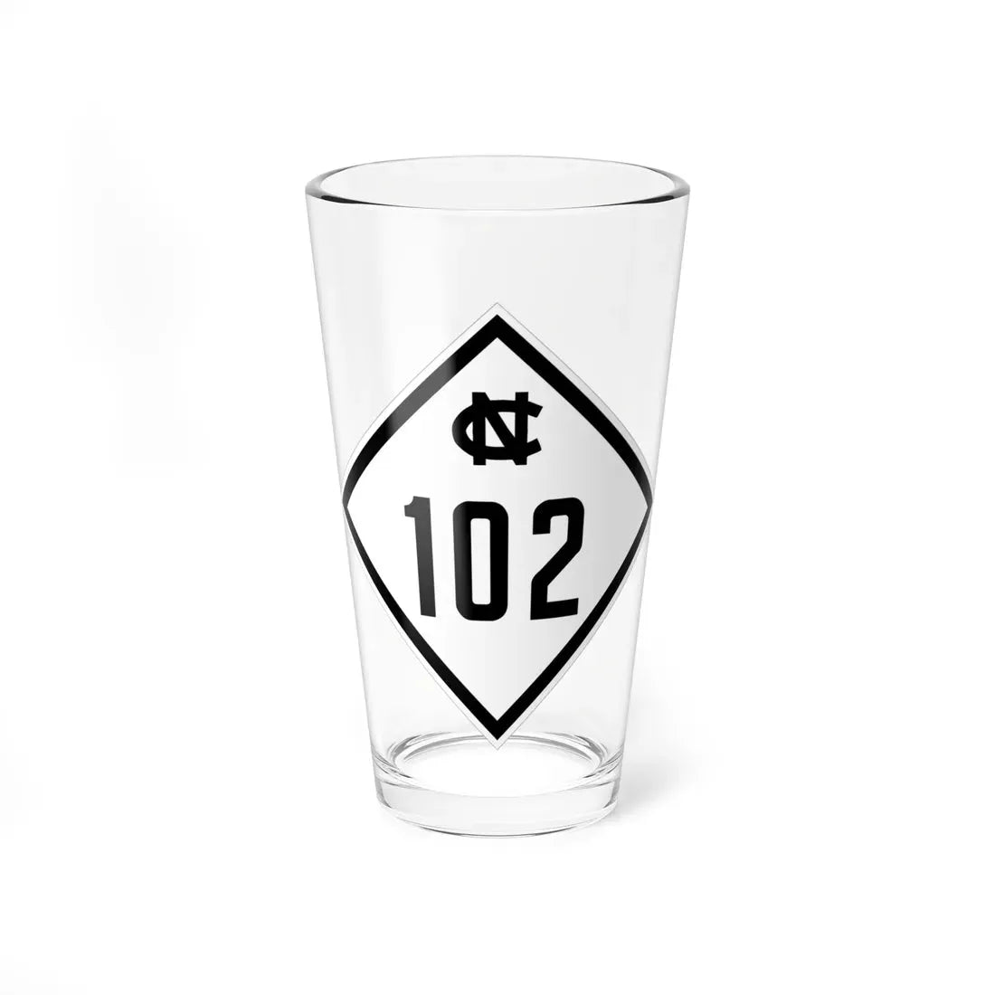 NC 102 1945 (North Carolina) (Road Sign) Pint Glass 16oz 16oz - Go Mug Yourself