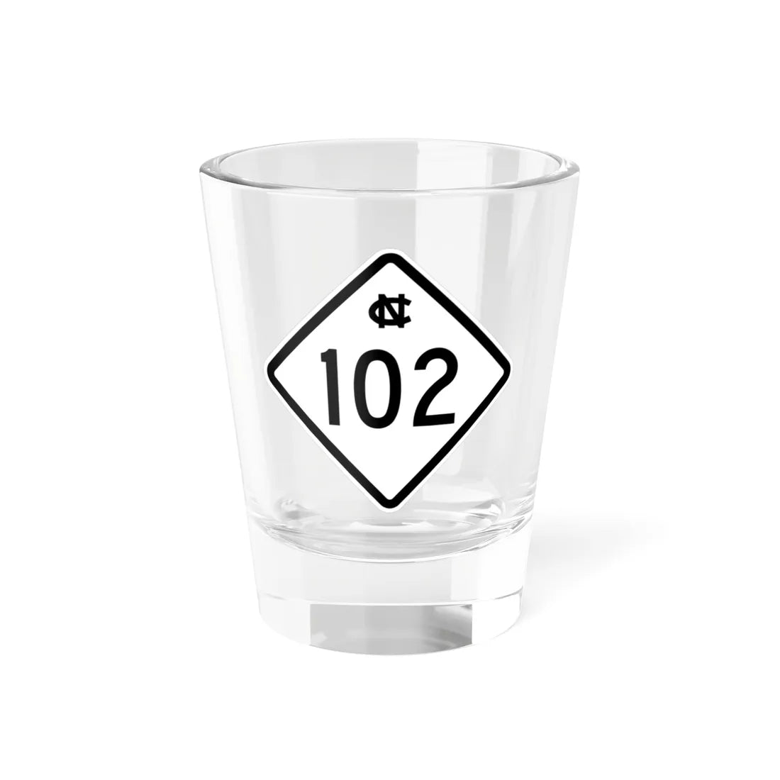 NC 102 1957 (North Carolina) (Road Sign) Shot Glass 1.5oz 1.5oz - Go Mug Yourself