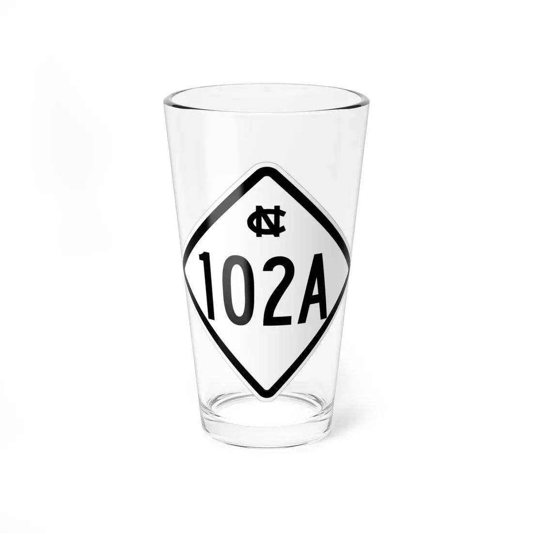 NC 102A 1957 (North Carolina) (Road Sign) Pint Glass 16oz 16oz - Go Mug Yourself