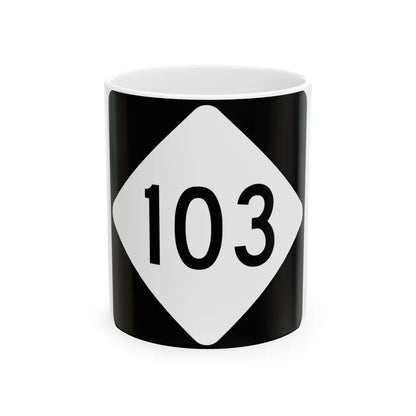 NC 103 (North Carolina) (Road Sign) White Coffee Mug 11oz - Go Mug Yourself