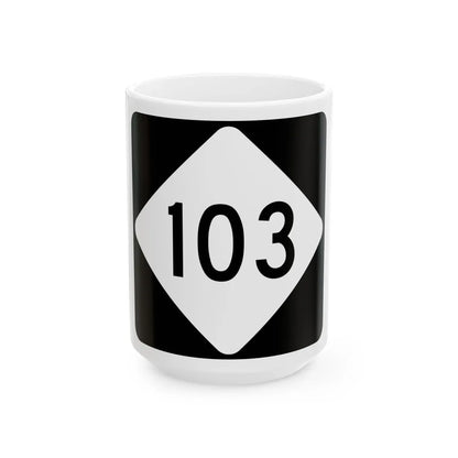 NC 103 (North Carolina) (Road Sign) White Coffee Mug 15oz - Go Mug Yourself