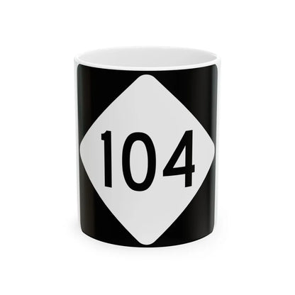 NC 104 (North Carolina) (Road Sign) White Coffee Mug 11oz - Go Mug Yourself