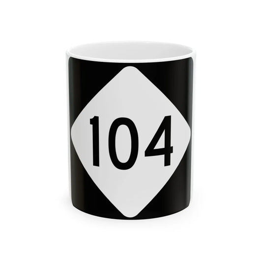 NC 104 (North Carolina) (Road Sign) White Coffee Mug 11oz - Go Mug Yourself