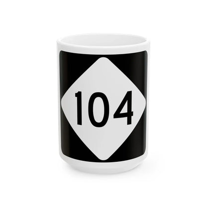 NC 104 (North Carolina) (Road Sign) White Coffee Mug 15oz - Go Mug Yourself