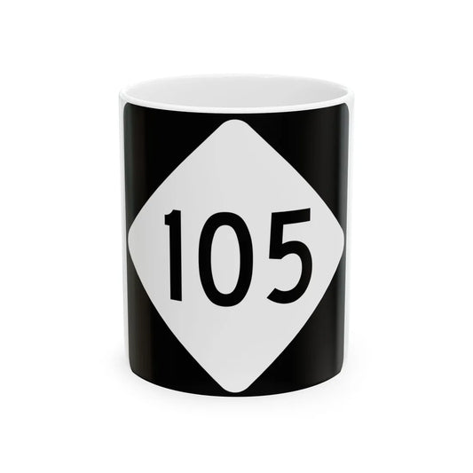 NC 105 (North Carolina) (Road Sign) White Coffee Mug 11oz - Go Mug Yourself