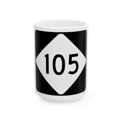 NC 105 (North Carolina) (Road Sign) White Coffee Mug 15oz - Go Mug Yourself