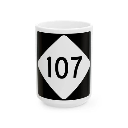 NC 107 (North Carolina) (Road Sign) White Coffee Mug 15oz - Go Mug Yourself
