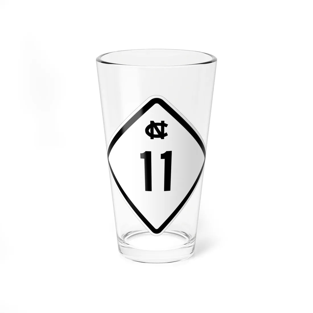 NC 11 1957 (North Carolina) (Road Sign) Pint Glass 16oz 16oz - Go Mug Yourself