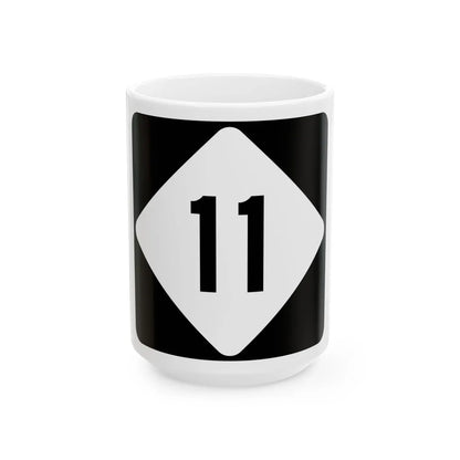NC 11 (North Carolina) (Road Sign) White Coffee Mug 15oz - Go Mug Yourself
